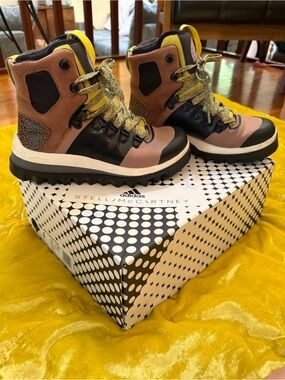 Adidas by Stella McCartney Tan, Black & Yellow Hiking Boots